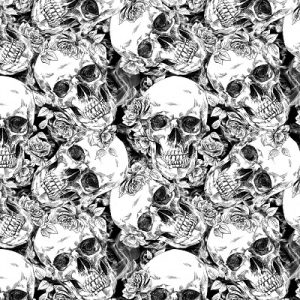 black and white skulls